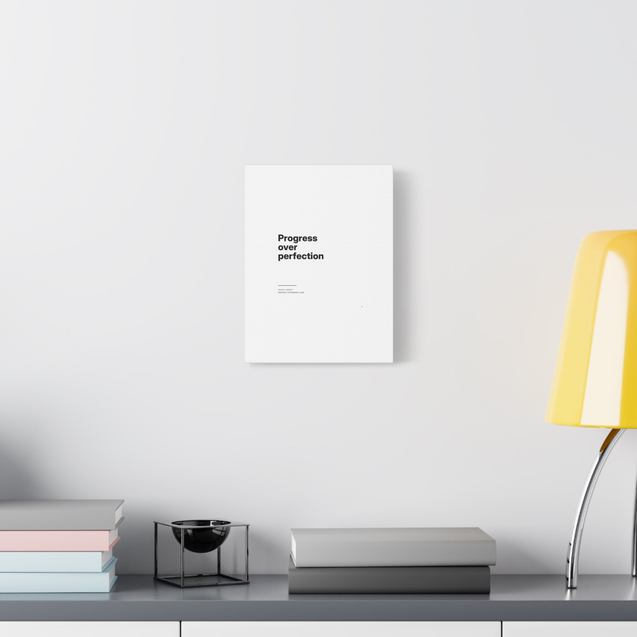 Progress Over Perfection Matte Canvas Wall Art — Minimal Motivational Quote