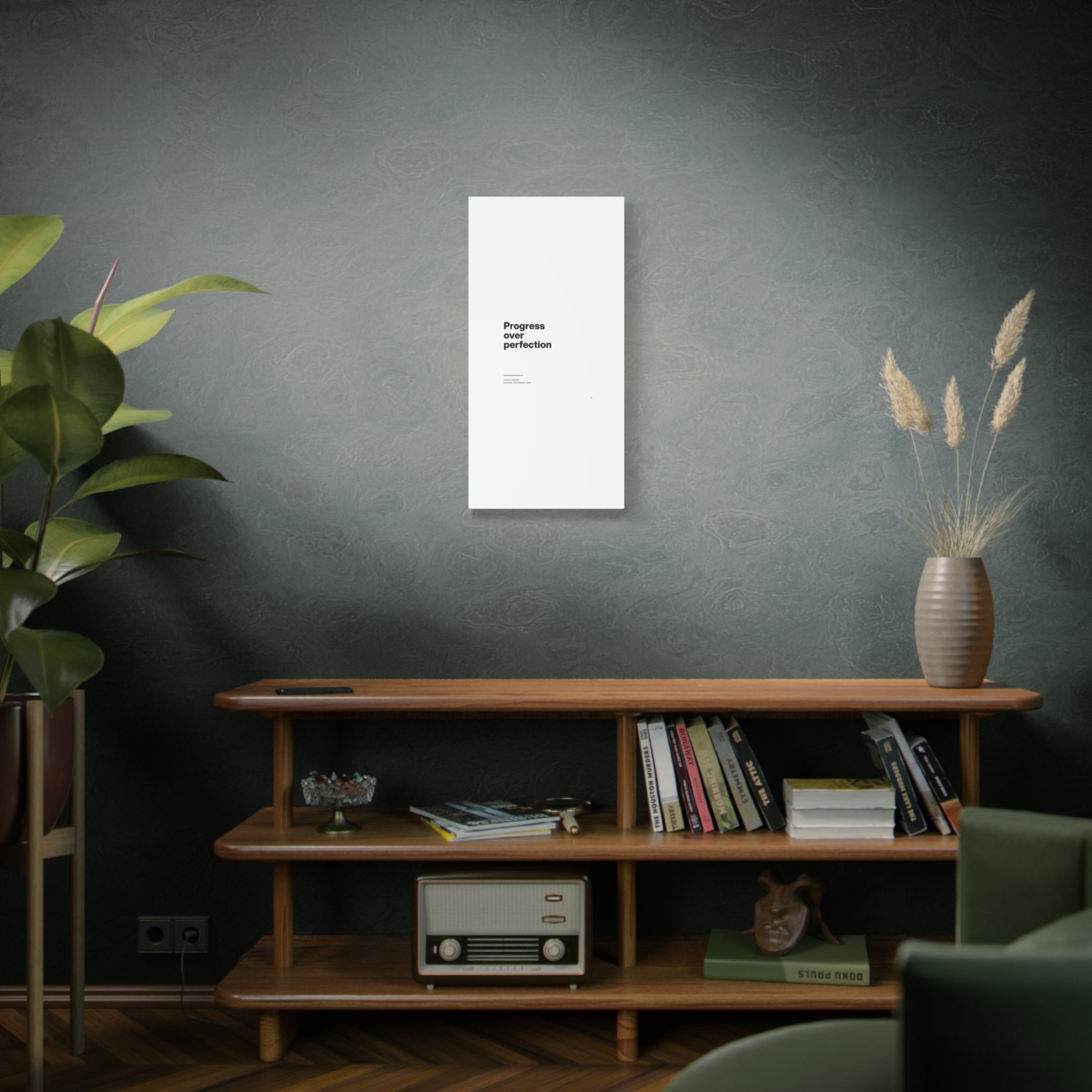 Progress Over Perfection Matte Canvas Wall Art — Minimal Motivational Quote