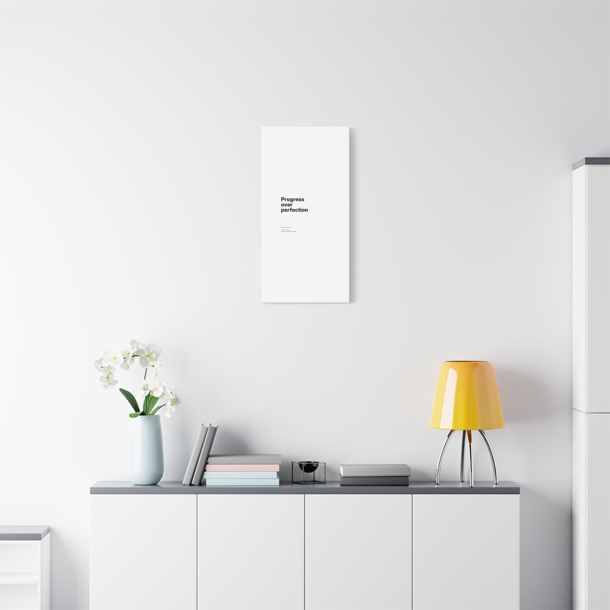 Progress Over Perfection Matte Canvas Wall Art — Minimal Motivational Quote