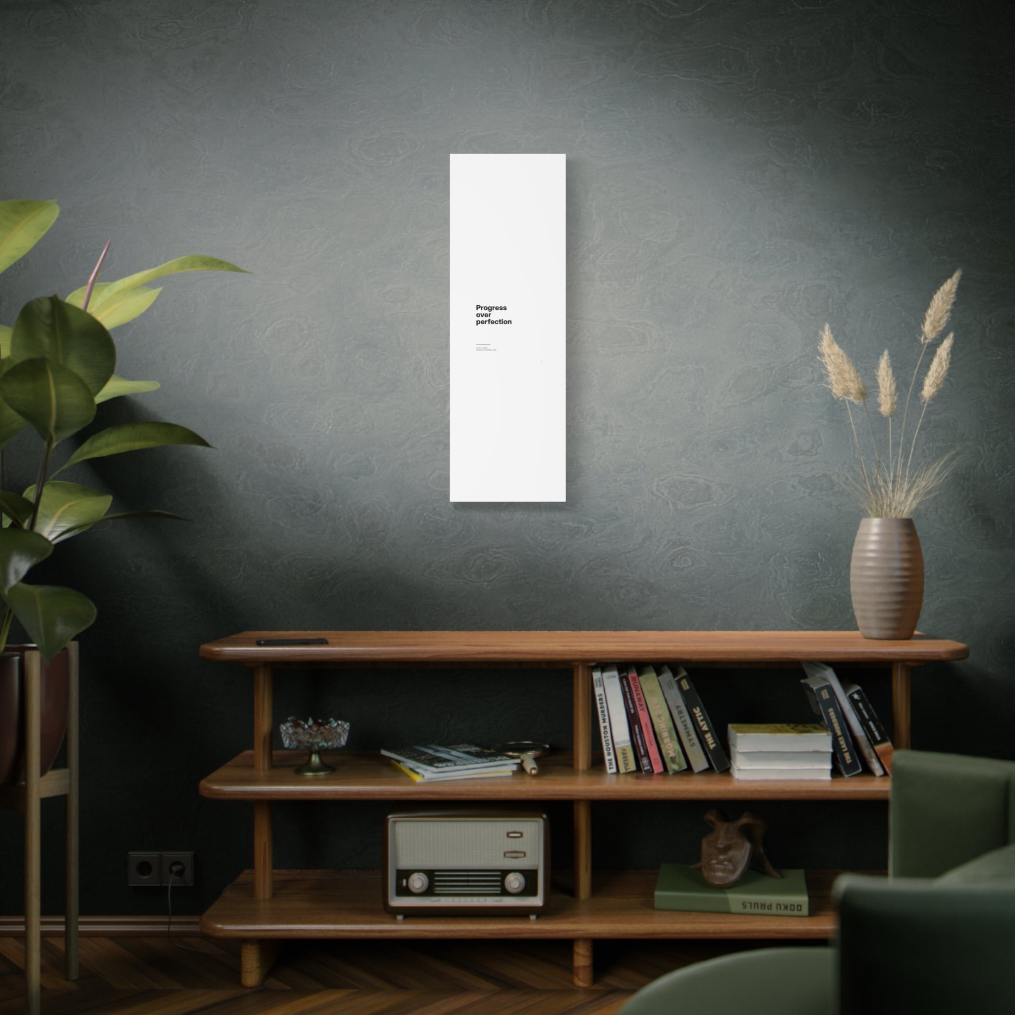 Progress Over Perfection Matte Canvas Wall Art — Minimal Motivational Quote