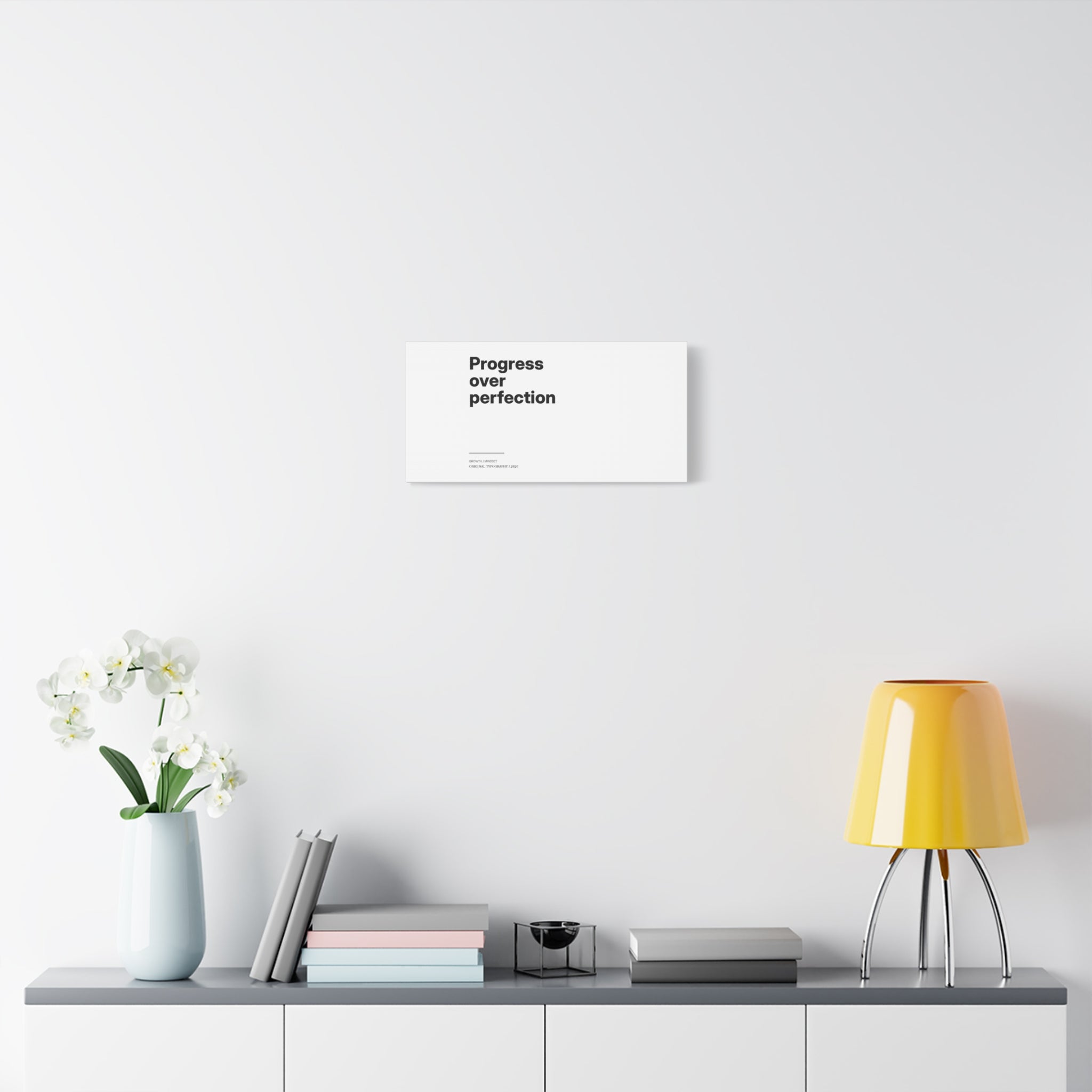 Progress Over Perfection Matte Canvas Wall Art — Minimal Motivational Quote