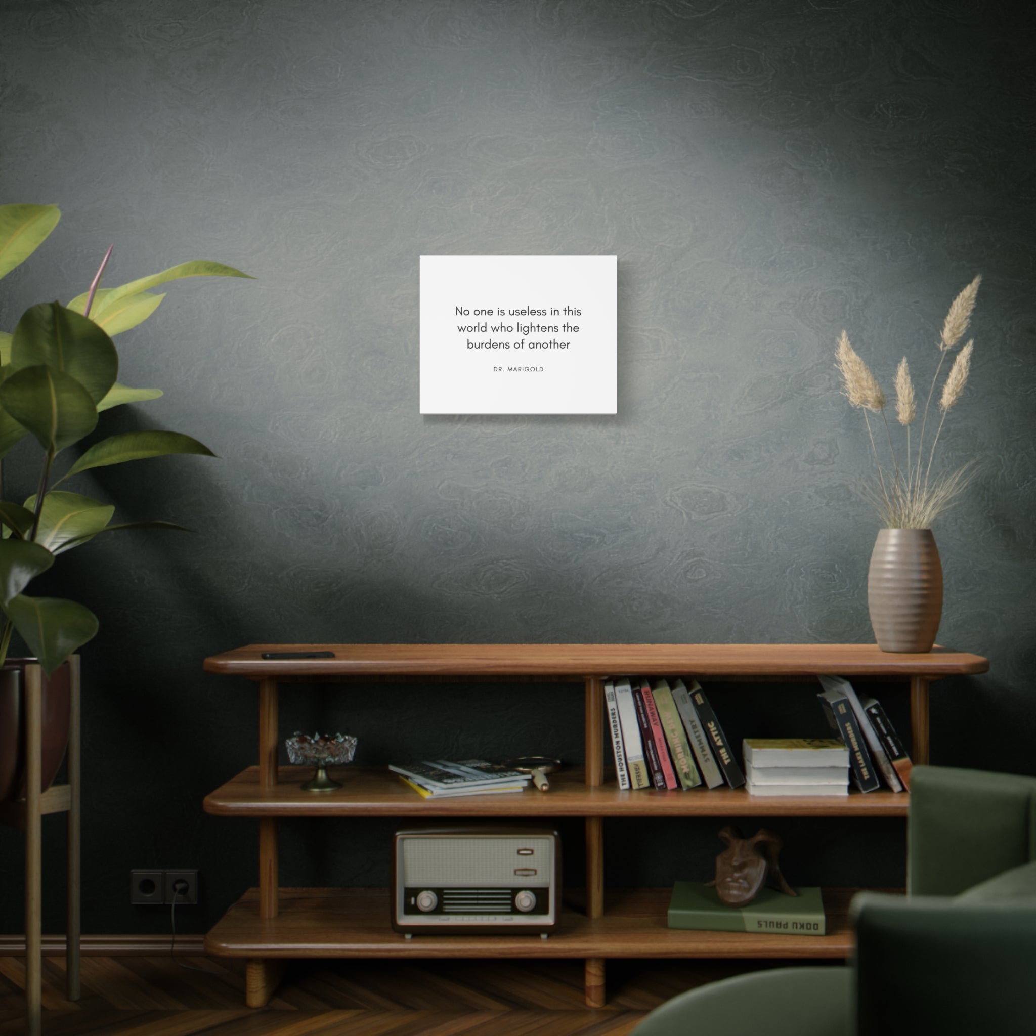 Inspirational Quote Canvas — “No one is useless in this world who lightens the burdens of another” Stretched Wall Art