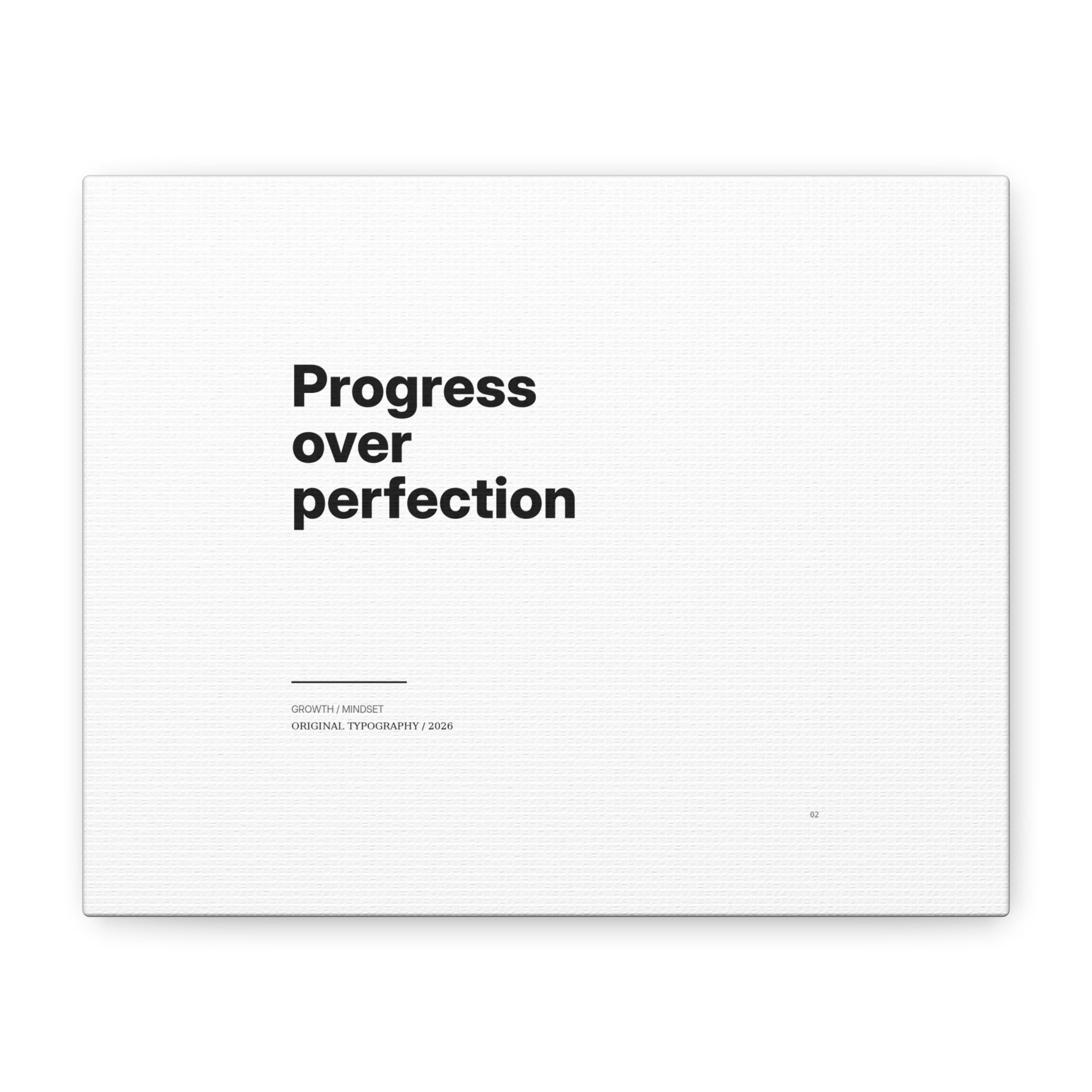 Progress Over Perfection Matte Canvas Wall Art — Minimal Motivational Quote
