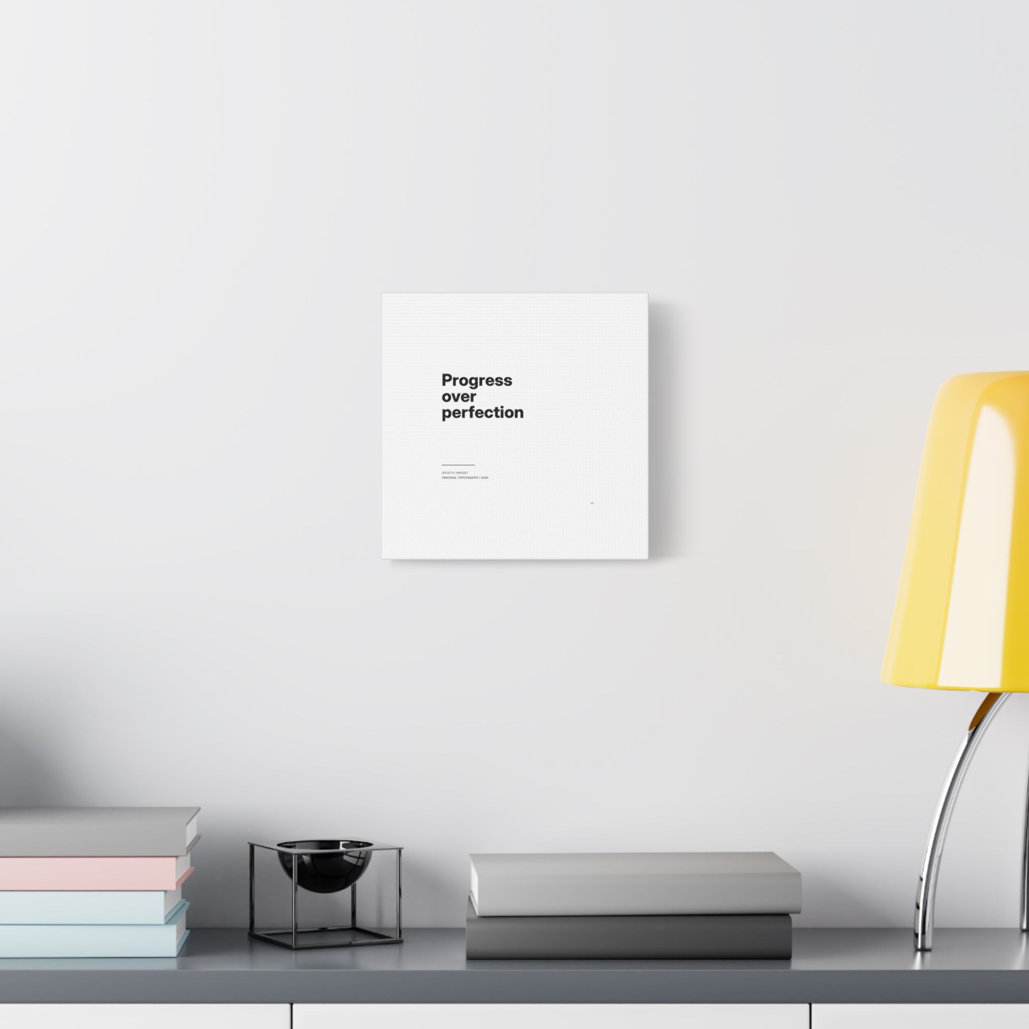 Progress Over Perfection Matte Canvas Wall Art — Minimal Motivational Quote