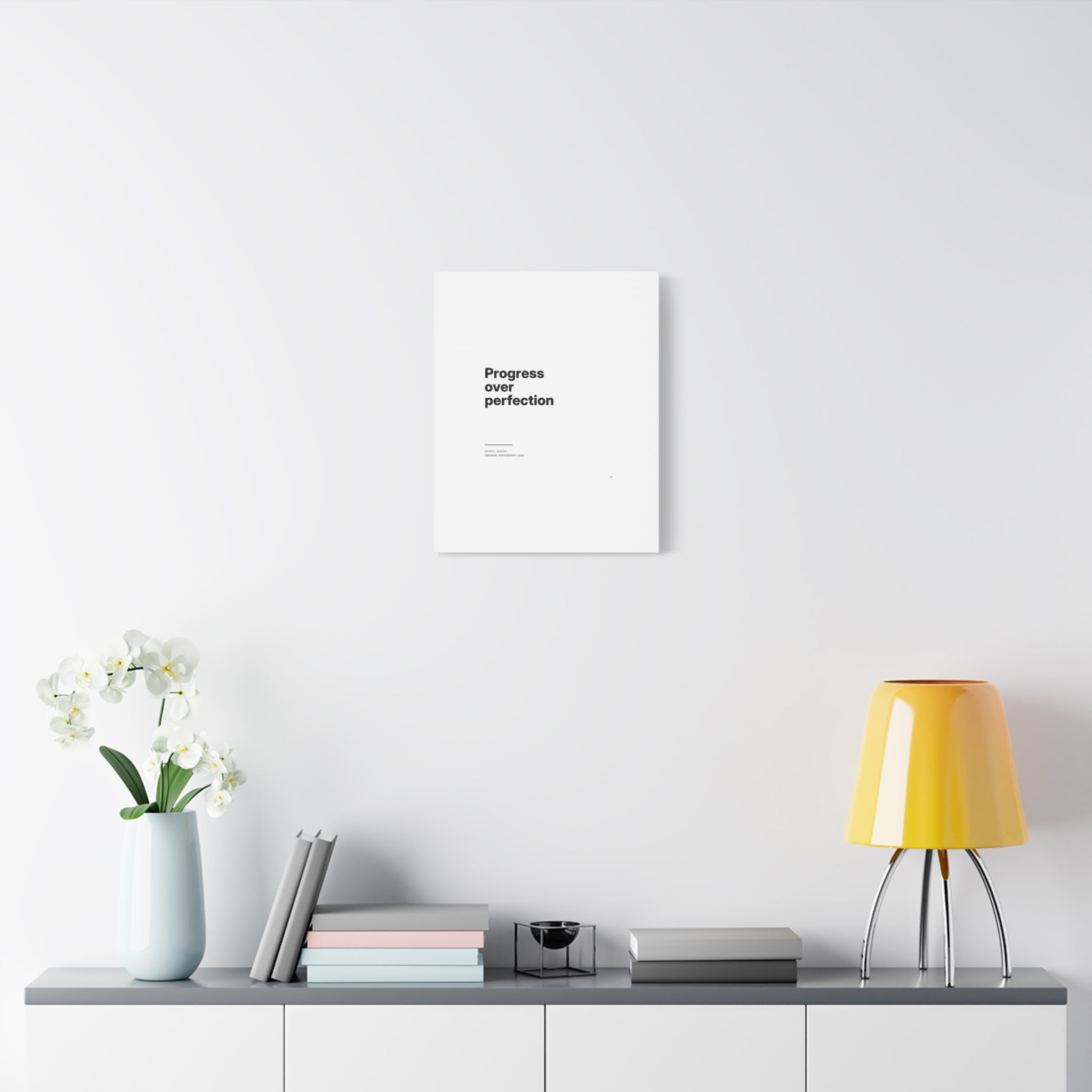 Progress Over Perfection Matte Canvas Wall Art — Minimal Motivational Quote