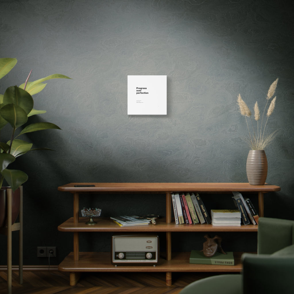 Progress Over Perfection Matte Canvas Wall Art — Minimal Motivational Quote