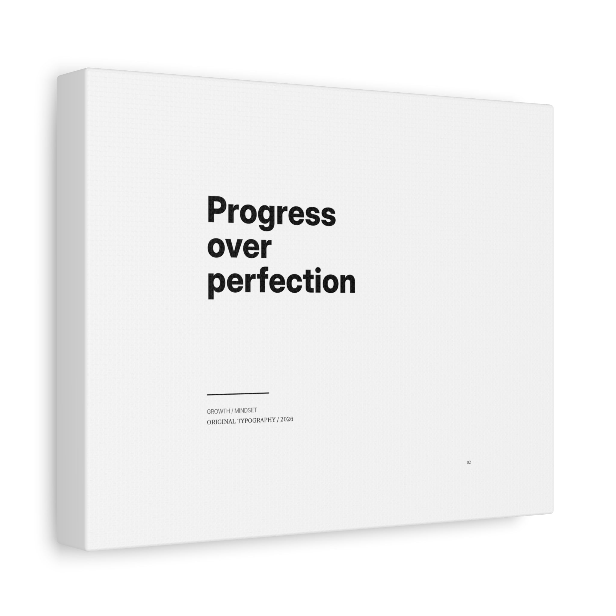 Progress Over Perfection Matte Canvas Wall Art — Minimal Motivational Quote
